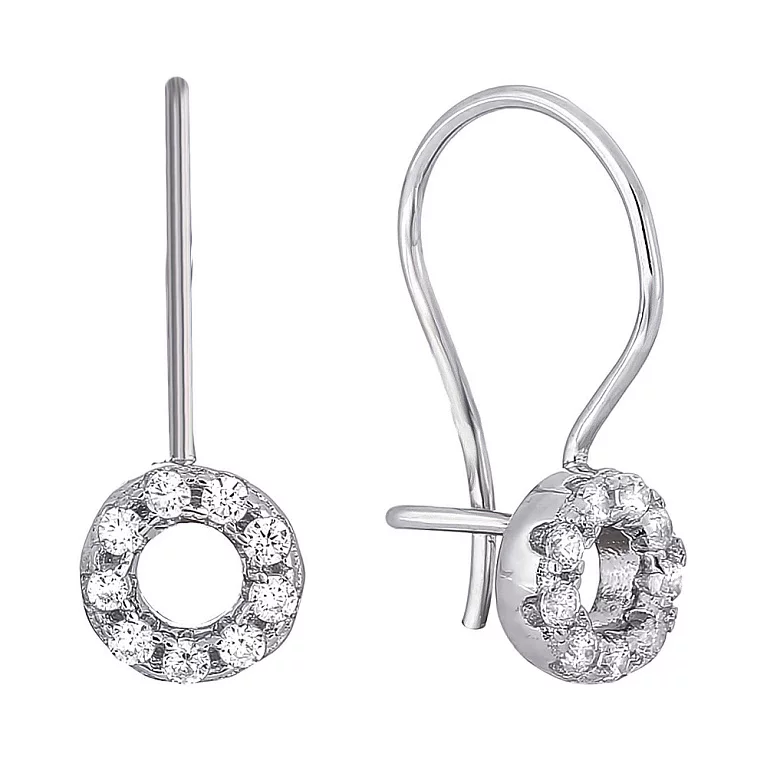 Серебряные кольца-петли с фианитами. Артикул 7502/С2Ф/198А: цена, отзывы, фото – купить в интернет-магазине AURUM