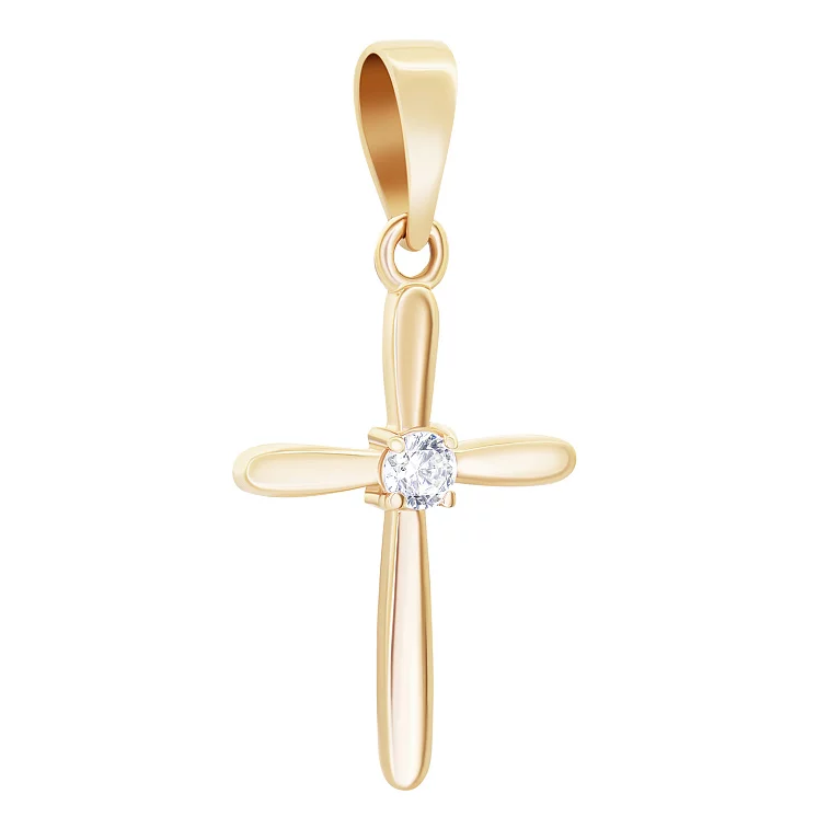 Декоративный золотой крестик с фианитом. Артикул 31051601: цена, отзывы, фото – купить в интернет-магазине AURUM