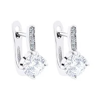Серьги из серебра с фианитами - 1520950 Серьги из серебра с фианитами - 1520950