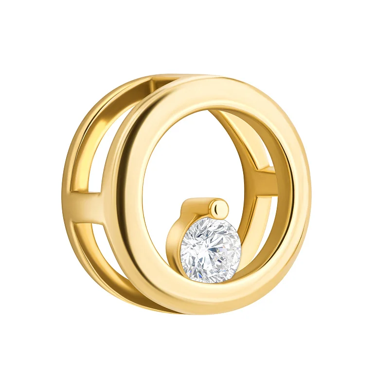 Підвіс з лимонного золота та фіанітом - 1532283