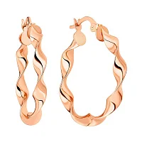 Сережки-кольца из красного золота - 969427
