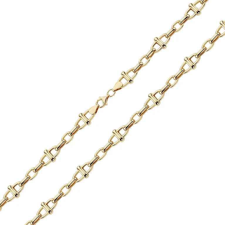 Кольє у жовтому золоті плетіння якір - 2214572