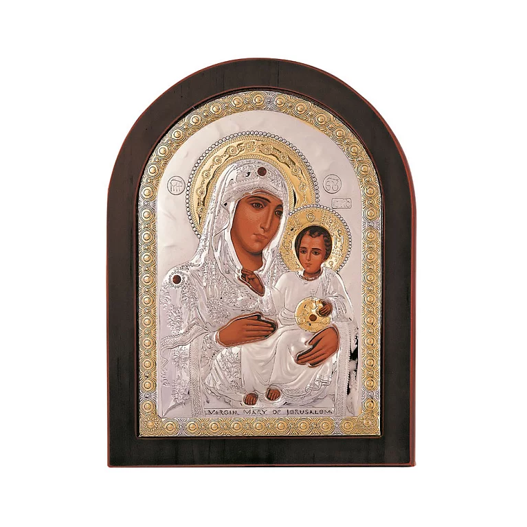 Икона Пресвятая Богородица "Иерусалимская" 95х75 мм. Артикул MA/E1102EX: цена, отзывы, фото – купить в интернет-магазине AURUM
