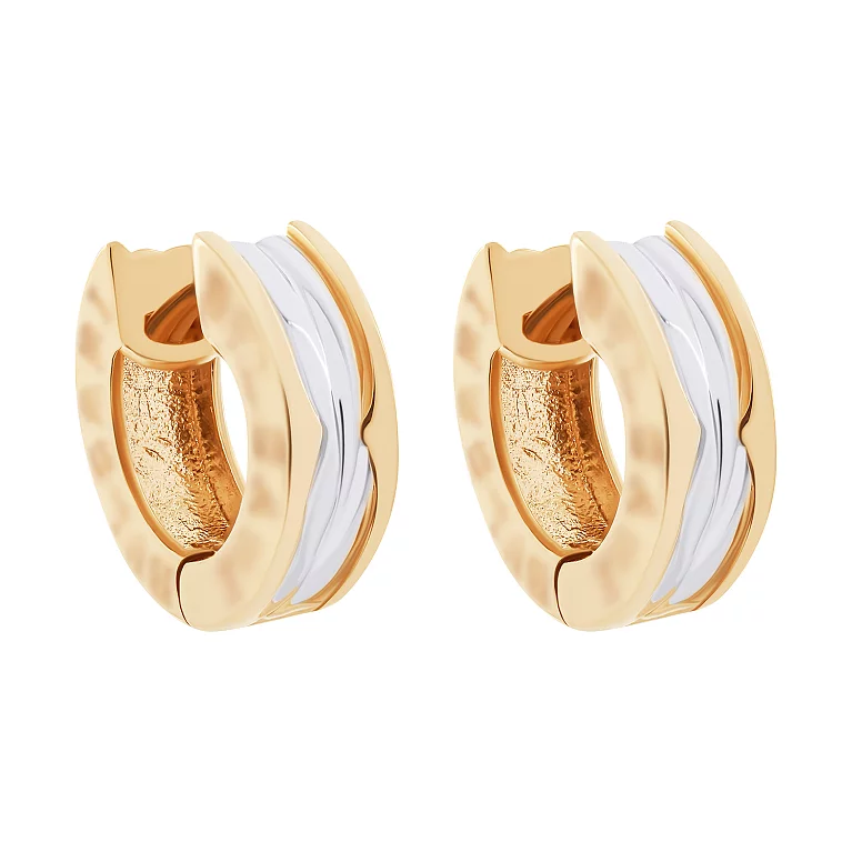 Серьги-кольца из красного и белого золота. Артикул 2077466: цена, отзывы, фото – купить в интернет-магазине AURUM