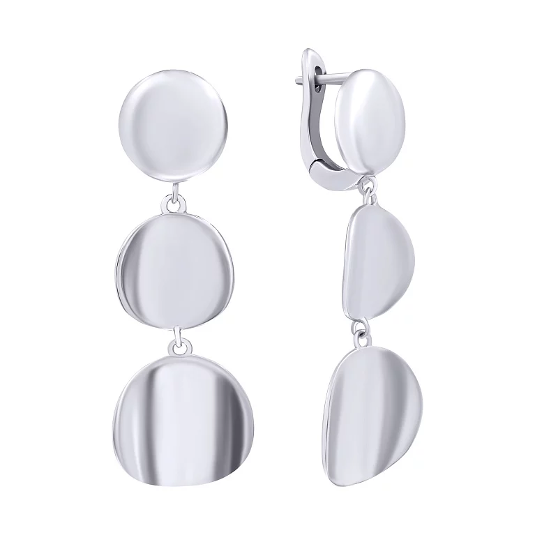 Срібні сережки з підвісами "Монетки". Артикул 7502/2051152: ціна, відгуки, фото – купити в інтернет-магазині AURUM