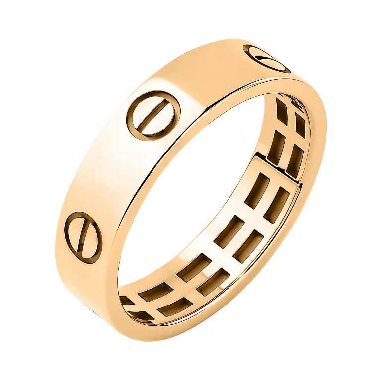 Каблучка "Love" із червоного золота - 2130408