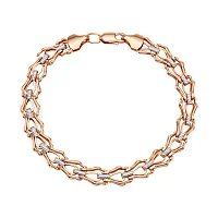 Браслет з комбінованого золота плетіння фантазія - 1268045