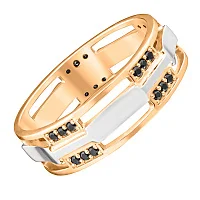 Печатка из комбинированного золота с фианитами - 1506823