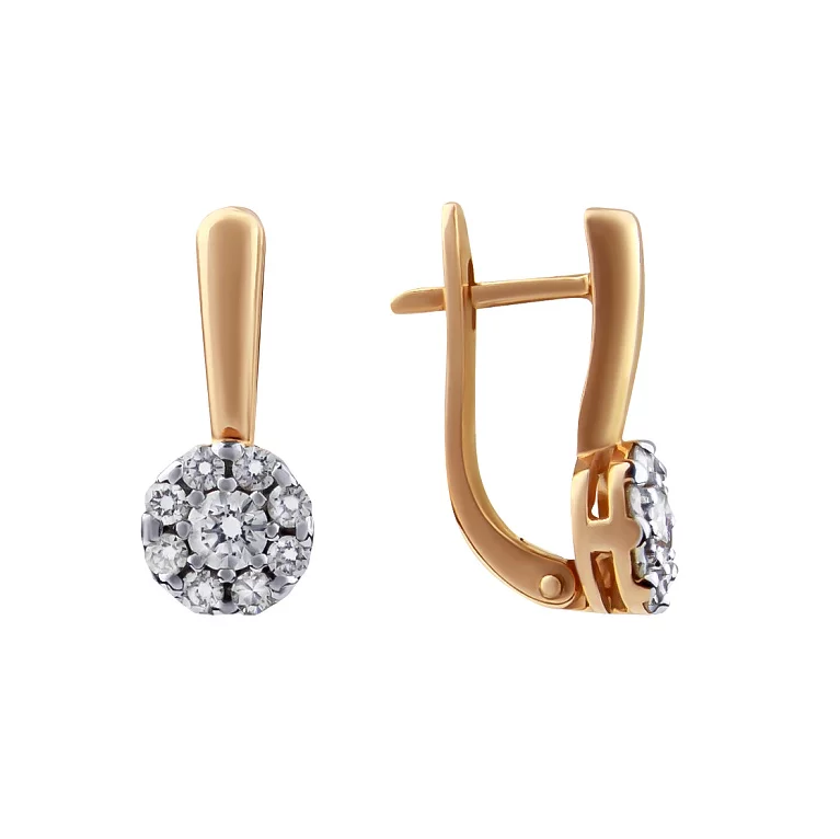 Золоті сережки з діамантами. Артикул С2304: ціна, відгуки, фото – купити в інтернет-магазині AURUM