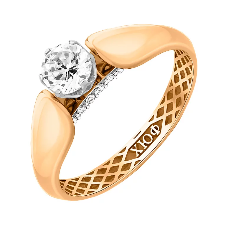 Золотое кольцо с фианитом. Артикул 700400-Рр: цена, отзывы, фото – купить в интернет-магазине AURUM