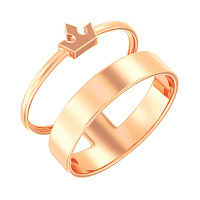 Кольцо из красного золота двойное. Артикул 140836: цена, отзывы, фото – купить в интернет-магазине AURUM