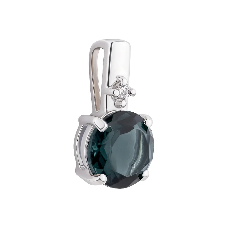 Підвіс у сріблі з топазом лондон та фіанітом - 2137765