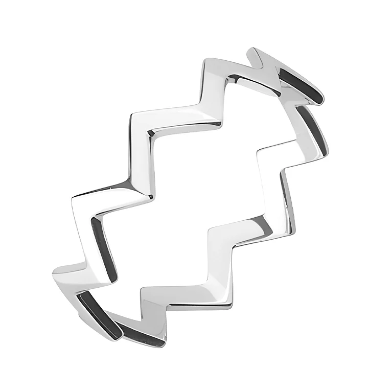 Серебряное кольцо в форме зигзаг. Артикул 7501/2029564: цена, отзывы, фото – купить в интернет-магазине AURUM
