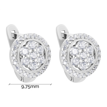 Серьги из серебра "Цветок" с фианитами - 1594185