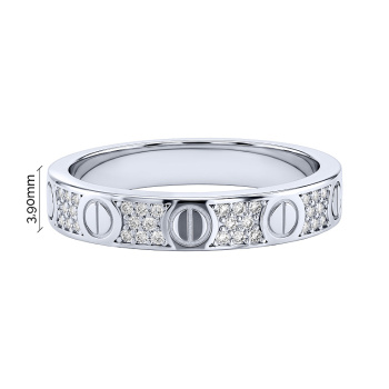 Кольцо из серебра с фианитами - 2289451