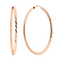 Сережки-кольца из красного золота с алмазной гранью. Артикул 106262/30: цена, отзывы, фото – купить в интернет-магазине AURUM