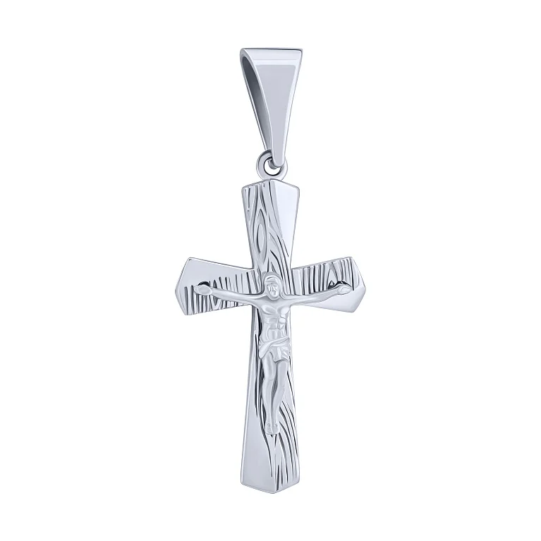 Срібний хрестик "Спаси і збережи" - 2167516
