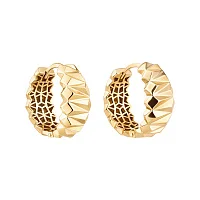 Сережки-кільця у жовтому золоті з гранями - 2139700