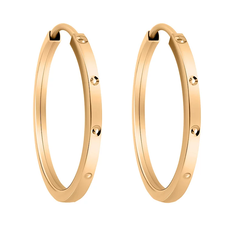Серьги-кольца в красном золоте в минималистическом стиле. Артикул 122103/25: цена, отзывы, фото – купить в интернет-магазине AURUM
