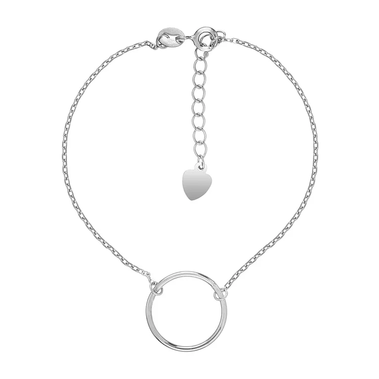 Срібний браслет "Кільце" з родіюванням плетіння якір. Артикул 7509/1967034: ціна, відгуки, фото – купити в інтернет-магазині AURUM