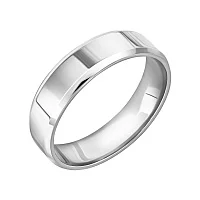 Обручка з фаскою з білого золота класична - 1508722