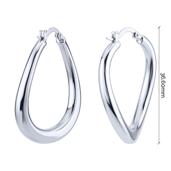 Серебряные серьги-кольца - 2246349