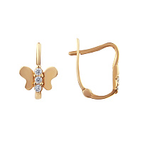 Золоті сережки з цирконіями. Артикул 106144: ціна, відгуки, фото – купити в інтернет-магазині AURUM