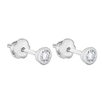 Сережки-гвоздики в білому золоті з діамантом - 1670599