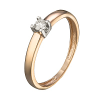 Золота каблучка з діамантом. Артикул 1104999201: ціна, відгуки, фото – купити в інтернет-магазині AURUM