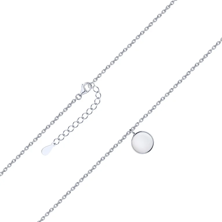 Ланцюжок з підвісом зі срібла з емаллю плетіння якір - 2166987