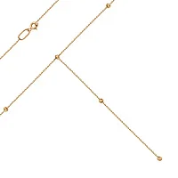 Колье-галстук из красного золота с шариками плетение якорь - 1747814