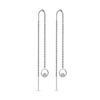 Сережки-протяжки из серебра с цирконием Кольца. Артикул 7502/4808: цена, отзывы, фото – купить в интернет-магазине AURUM