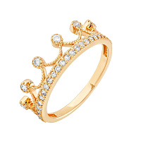 Золотое кольцо Корона с цирконием. Артикул КД2055: цена, отзывы, фото – купить в интернет-магазине AURUM