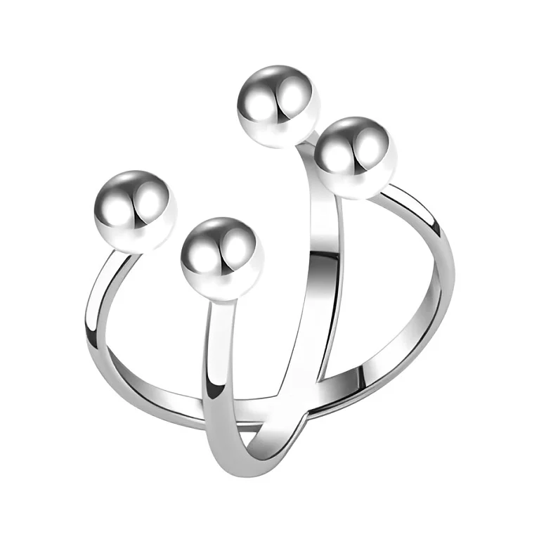 Серебряное фаланговое кольцо с шариками. Артикул 7501/2002147: цена, отзывы, фото – купить в интернет-магазине AURUM