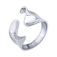 Серебряное кольцо с фианитами "Волна" - 1098611