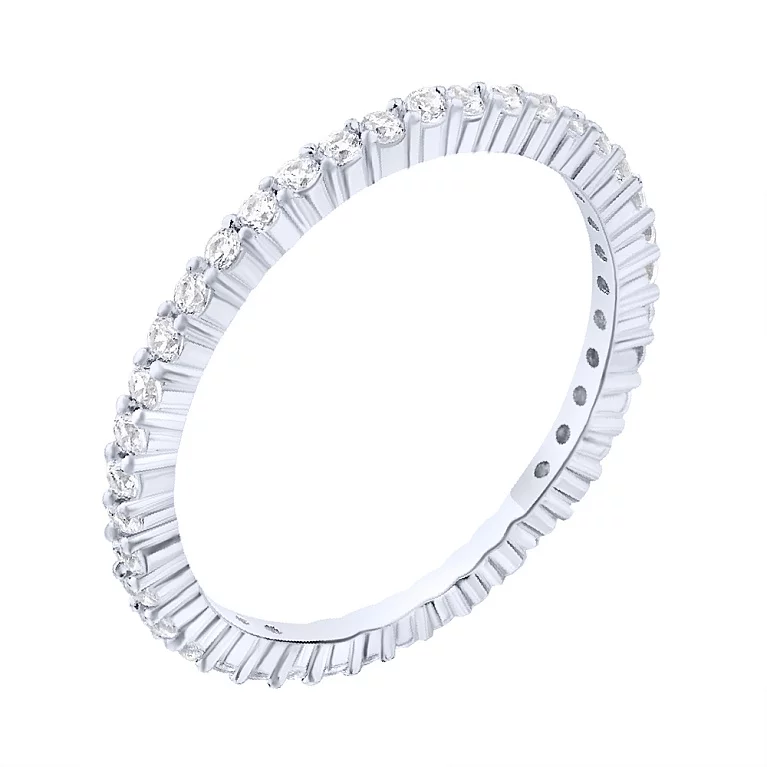 Тонкое серебряное кольцо с фианитами. Артикул 7501/6275: цена, отзывы, фото – купить в интернет-магазине AURUM