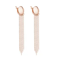 Серьги из красного золота с цепочками - 1920572
