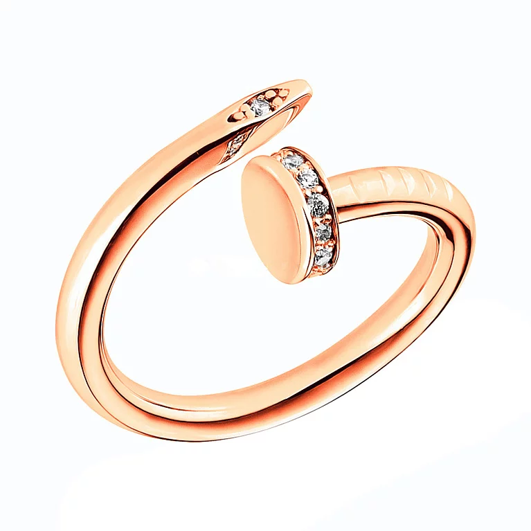 Золотое кольцо с фианитом Гвоздь. Артикул 153090: цена, отзывы, фото – купить в интернет-магазине AURUM