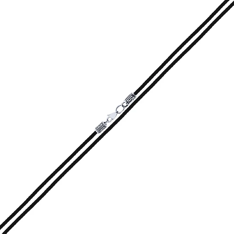 Шнур вощений із вставками з білого золота - 2102063