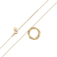 Ланцюжок з підвісом "Змія" з фіанітами в лимонному золоті з якірним плетінням - 2151313