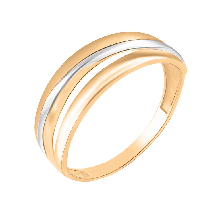 Кольцо двойное в красном и белом золоте . Артикул 155679кб: цена, отзывы, фото – купить в интернет-магазине AURUM