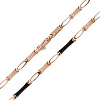 Стильная цепочка из красного золота с эмалью и плетением ролекс - 1964817