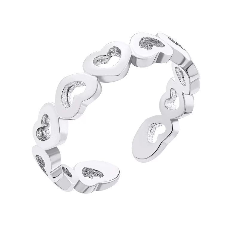Кольцо серебряное из Сердечек. Артикул 7501/К2/1060: цена, отзывы, фото – купить в интернет-магазине AURUM