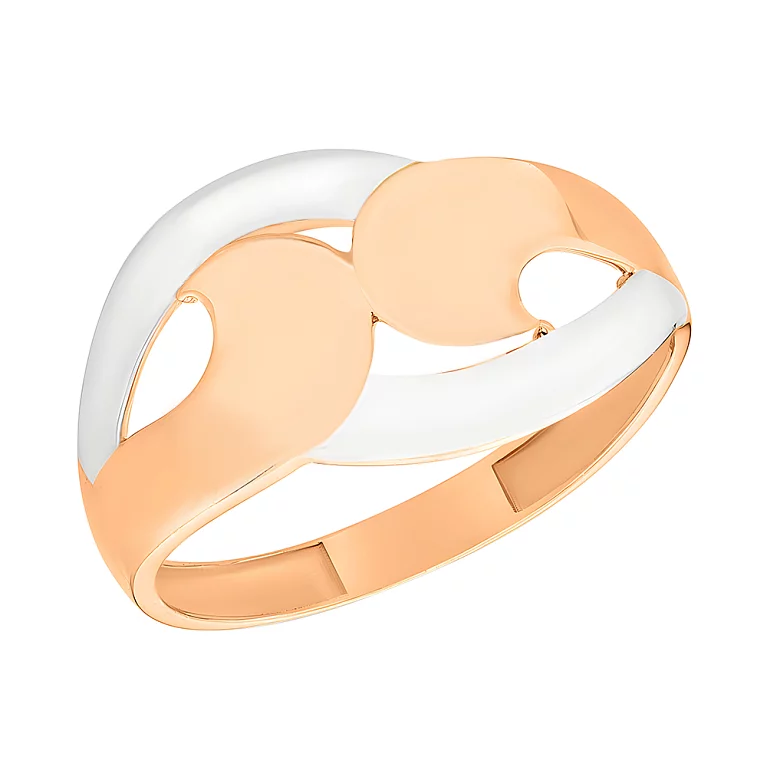 Широкое кольцо из комбинированного золота. Артикул 155257кб: цена, отзывы, фото – купить в интернет-магазине AURUM
