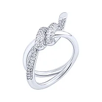 Елегантна каблучка в стилі fashion з фіанітами - 1960899