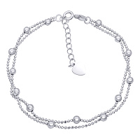 Браслет срібний подвійний з кульками з Декоративним плетінням. Артикул 7509/2071754: ціна, відгуки, фото – купити в інтернет-магазині AURUM