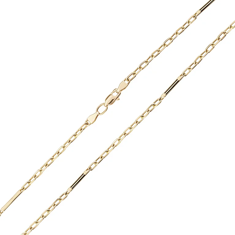 Ланцюжок в жовтому золоті з плетінням якір з емаллю - 2139576