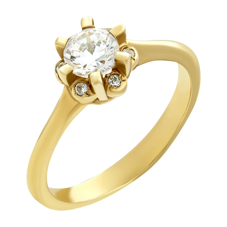 Кольцо из красного золота с фианитами. Артикул А551к: цена, отзывы, фото – купить в интернет-магазине AURUM