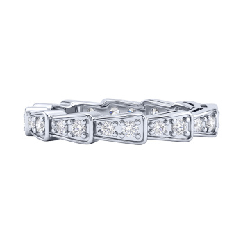 Серебряное кольцо "Змея" с фианитами  - 2262566