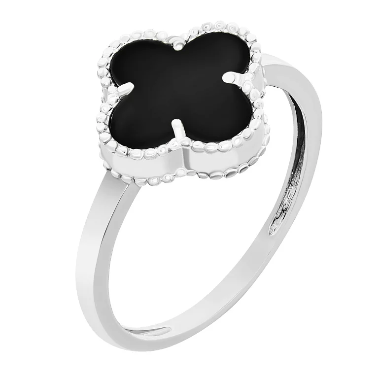 Серебряное кольцо "Клевер" с агатом. Артикул 7501/к015/6/172: цена, отзывы, фото – купить в интернет-магазине AURUM